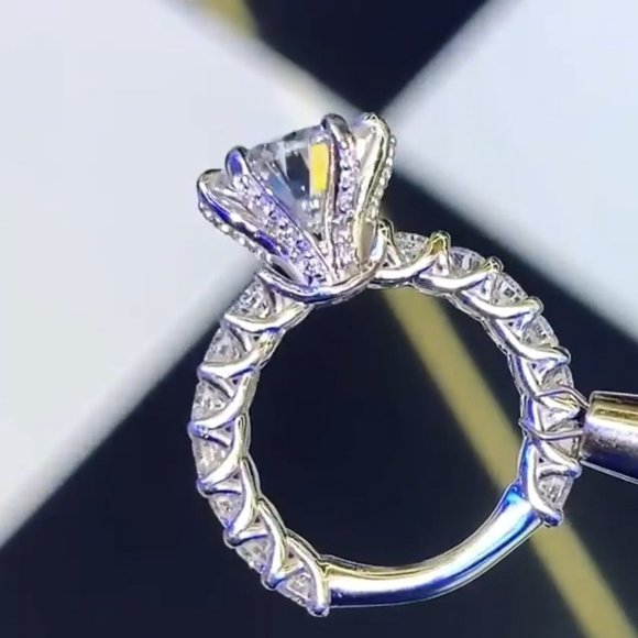 Luxury Large Round Gemstone Anillos Bling Bling Zircon Rings for Women, … - Picture 5 of 8